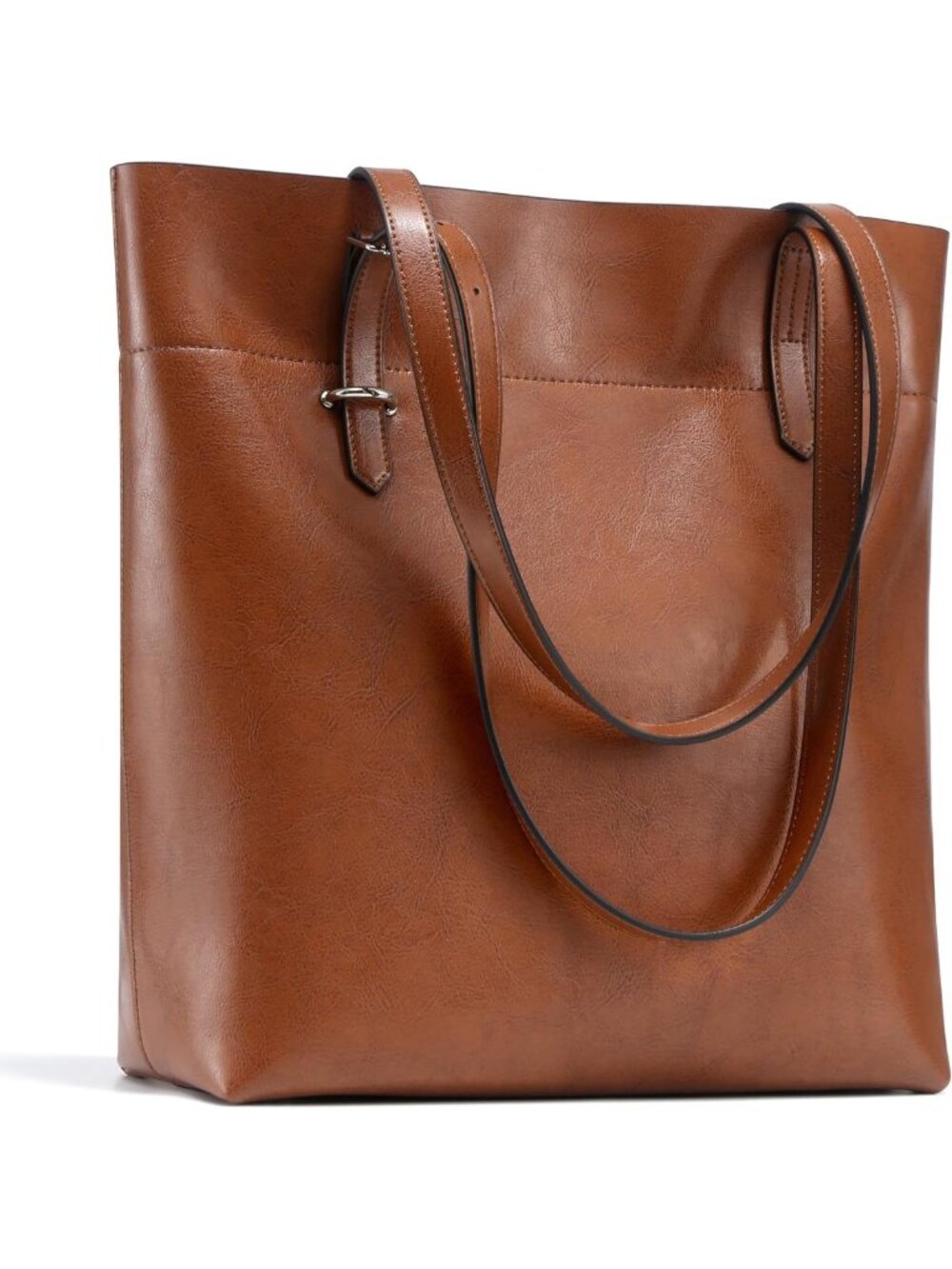Vintage Genuine Leather Tote Bag - Large Women's Shoulder Handbag, Stylish